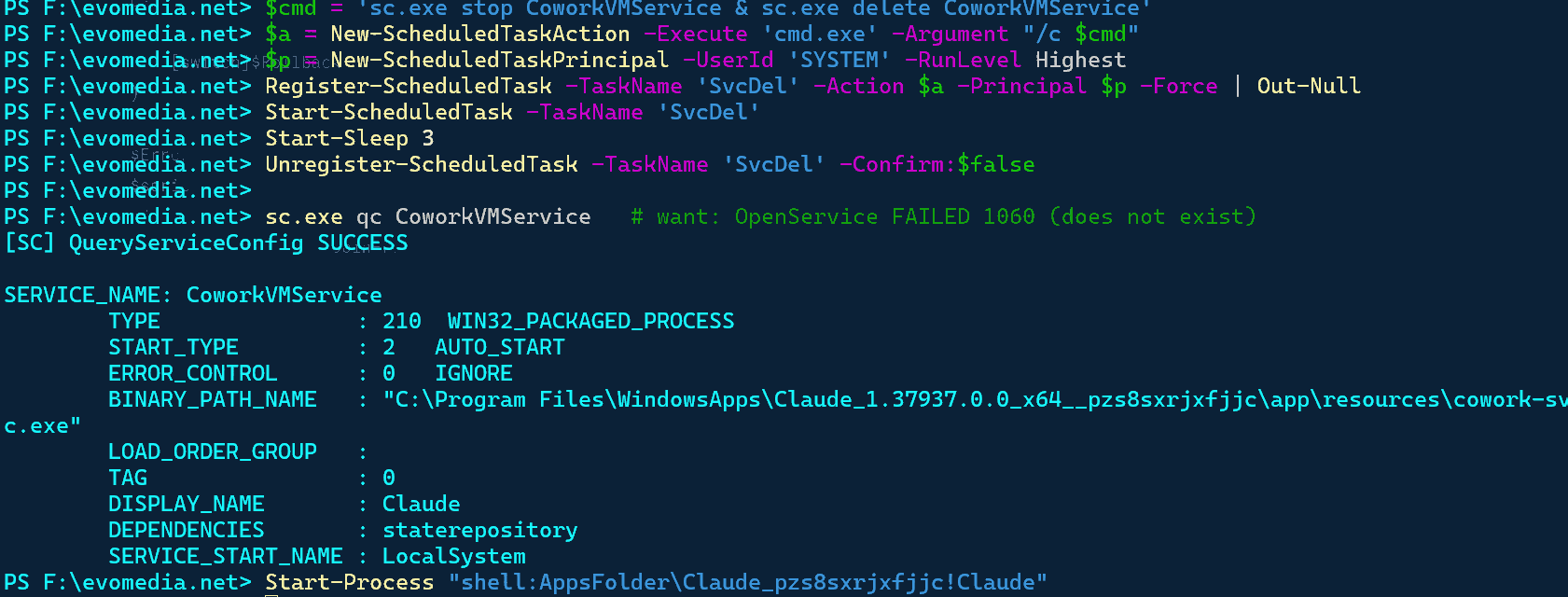 START_TYPE back to 2: the deployment handler had undone the change.